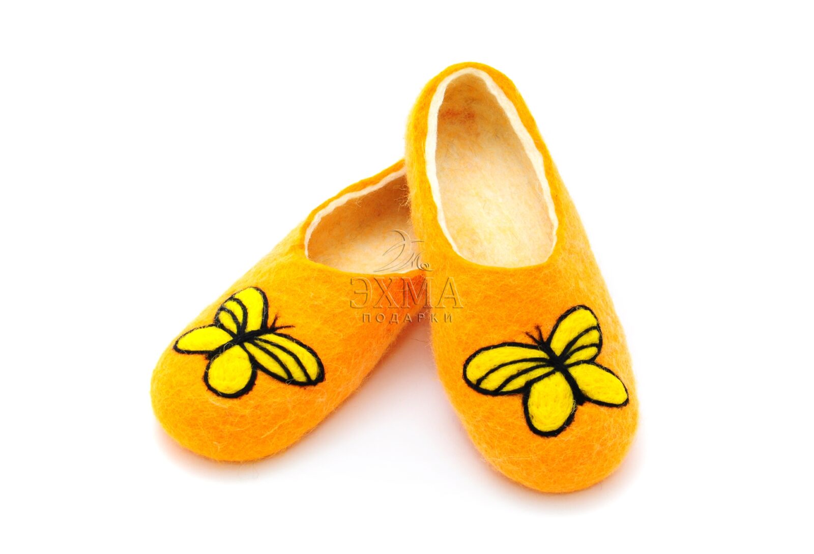 Изображение – Войлочные тапочки бабочки – жёлтыеые тапочки бабочки