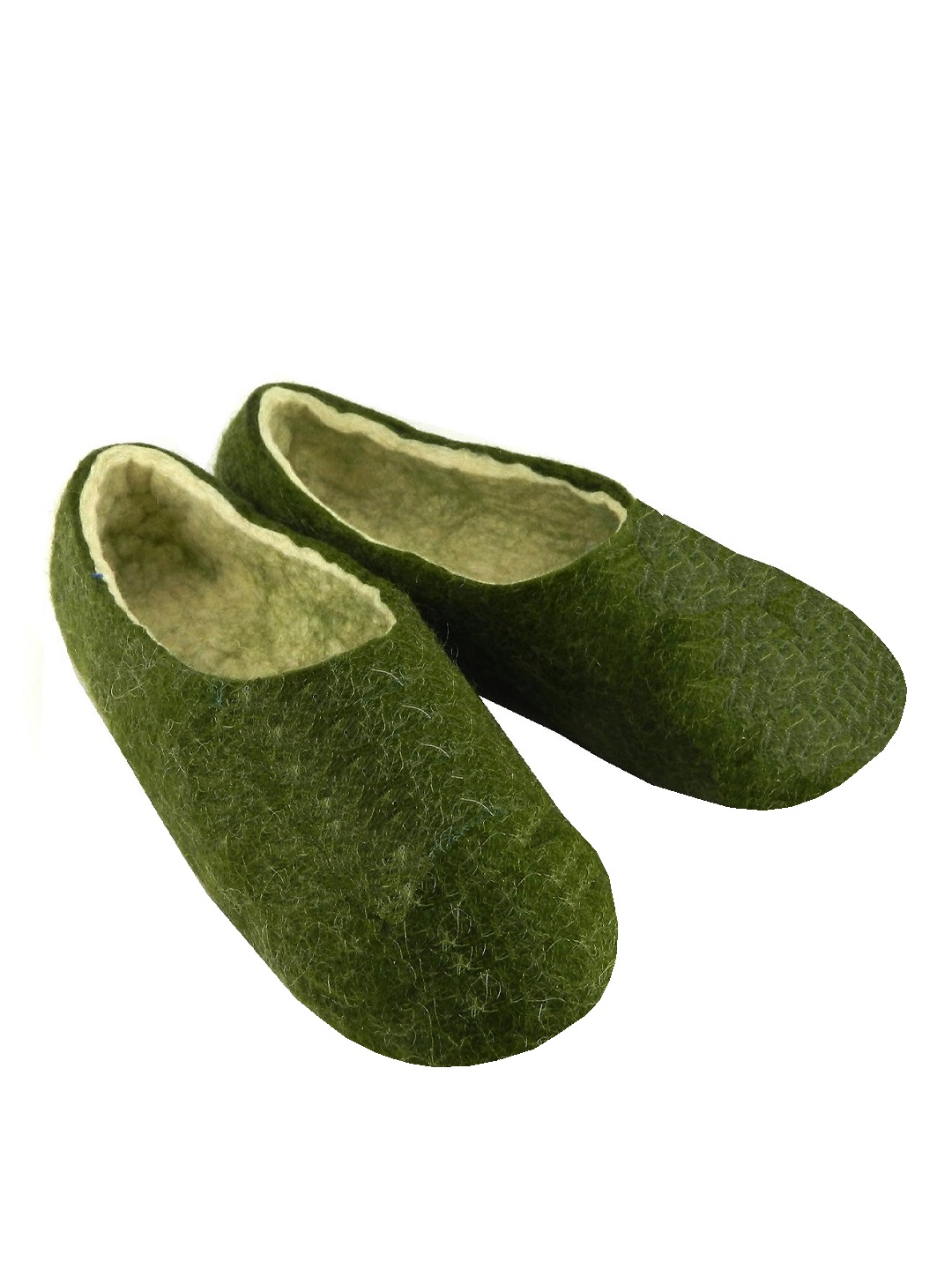 Женские войлочные тапочки "Зеленый травяной"